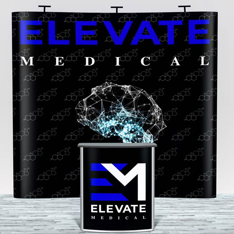 Elevate Medical Stage Display with Podium Cover